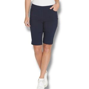 SLIMSATIONS Pull On Walking Shorts With Pockets - Midnight Blue 12